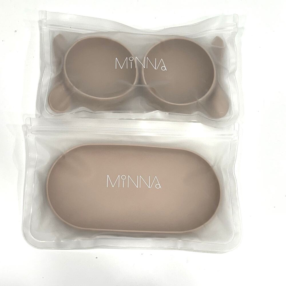 Minna Baby UK Bubble Silicone Plate Bowl Spoon Toddler Feeding NEW SET